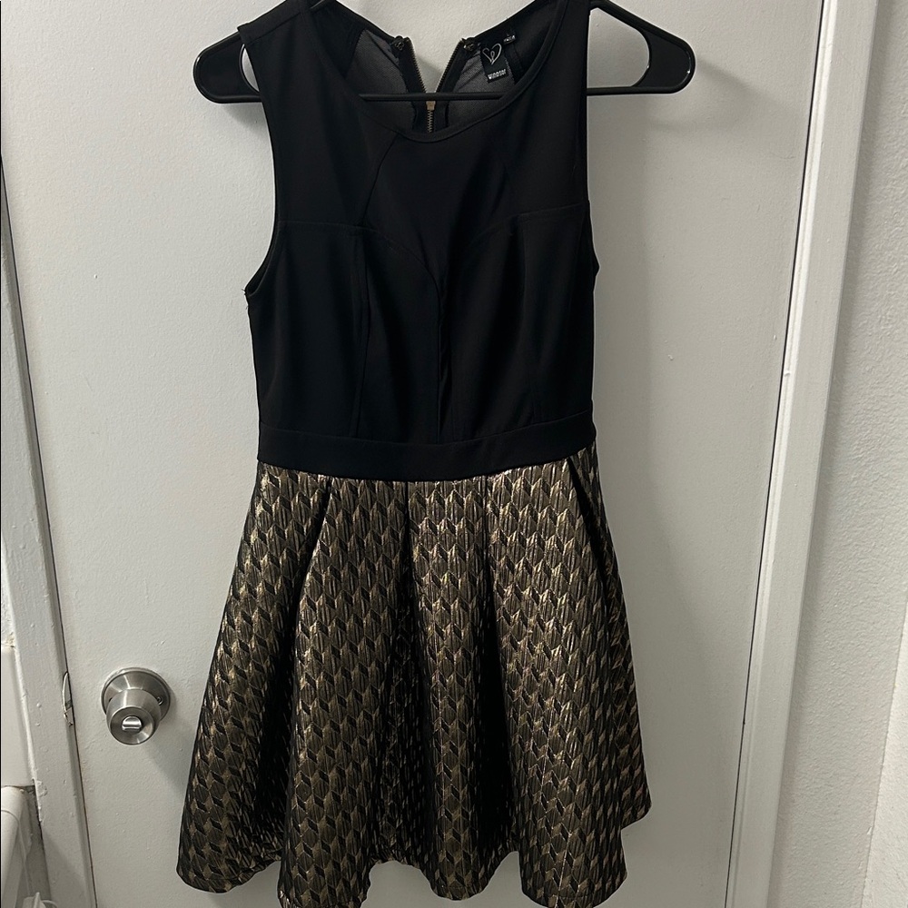 Windsor Black and Gold Mini Dress